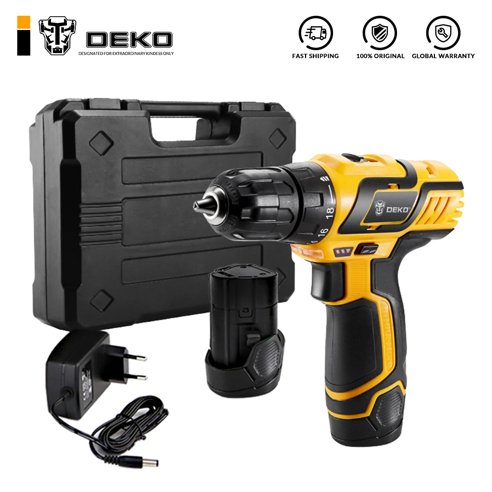 DEKO GCD10.8DU3 10 8 В постоянного тока новый дизайн бытовая беспроводная дрель с литий