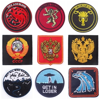 

DIY Embroidered Eagle Patch for Clothing Iron on Patches Applique Square round badge Denim Clothes Backpack Apparel Accessories