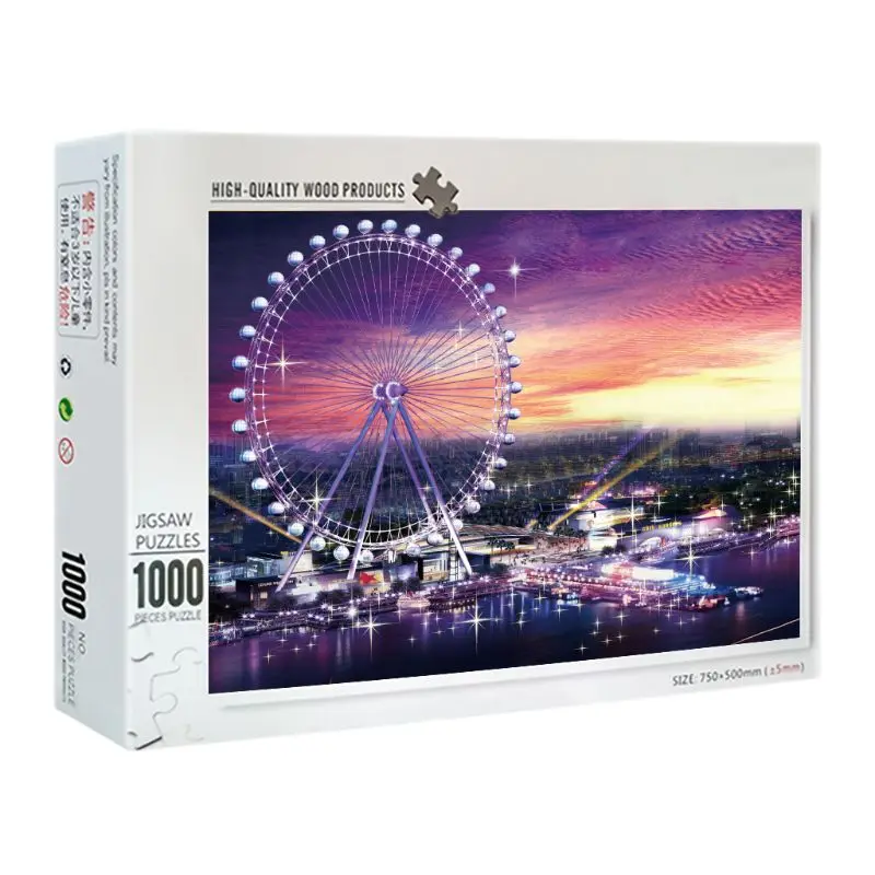 

1000 Pieces ferri s wheel Puzzles Wooden Jigsaw Puzzles Floor Puzzle Intellectual Game Learning Education Decompression