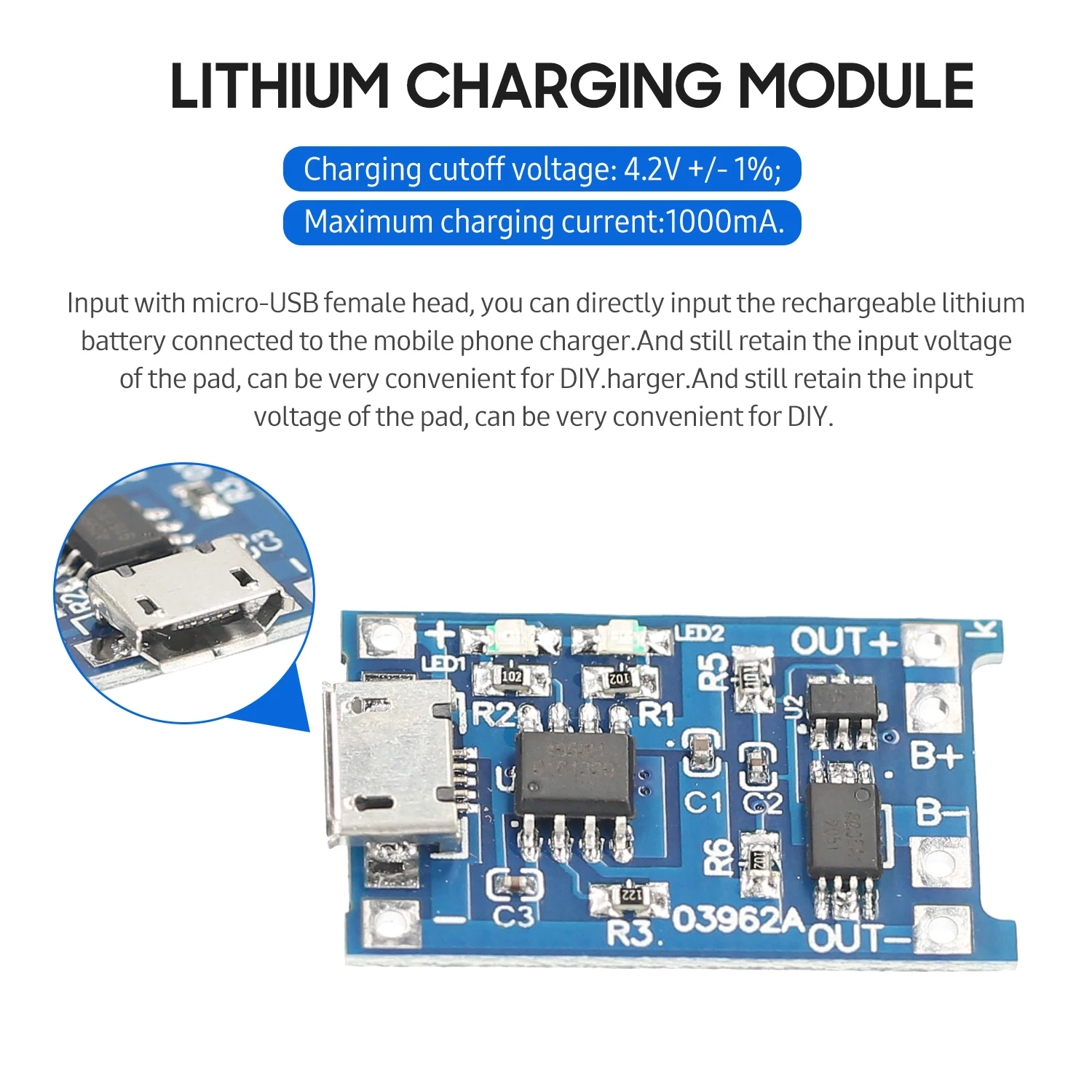 5V Charging Board Charger 1A DIY 18650 Lithium Battery Module Hot Sale