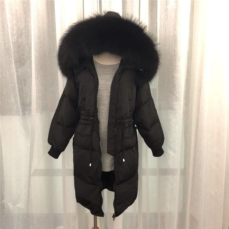 style8 Зимнее пальто для женщин, белая куртка-пуховик на утином пуху, теплый большой воротник из натурального меха, с капюшоном, толстый длинный пуховик, парка, пальто, Женская одежда оверсайз - Цвет: style8