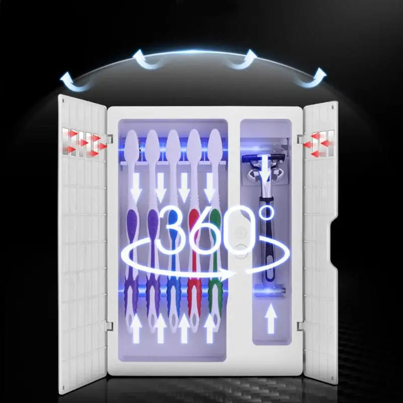 

2 in 1 USB UV Light Ultraviolet Toothbrush Sterilizer Toothbrush Holder Organizer Bathroom Automatic Toothpaste Dispenser