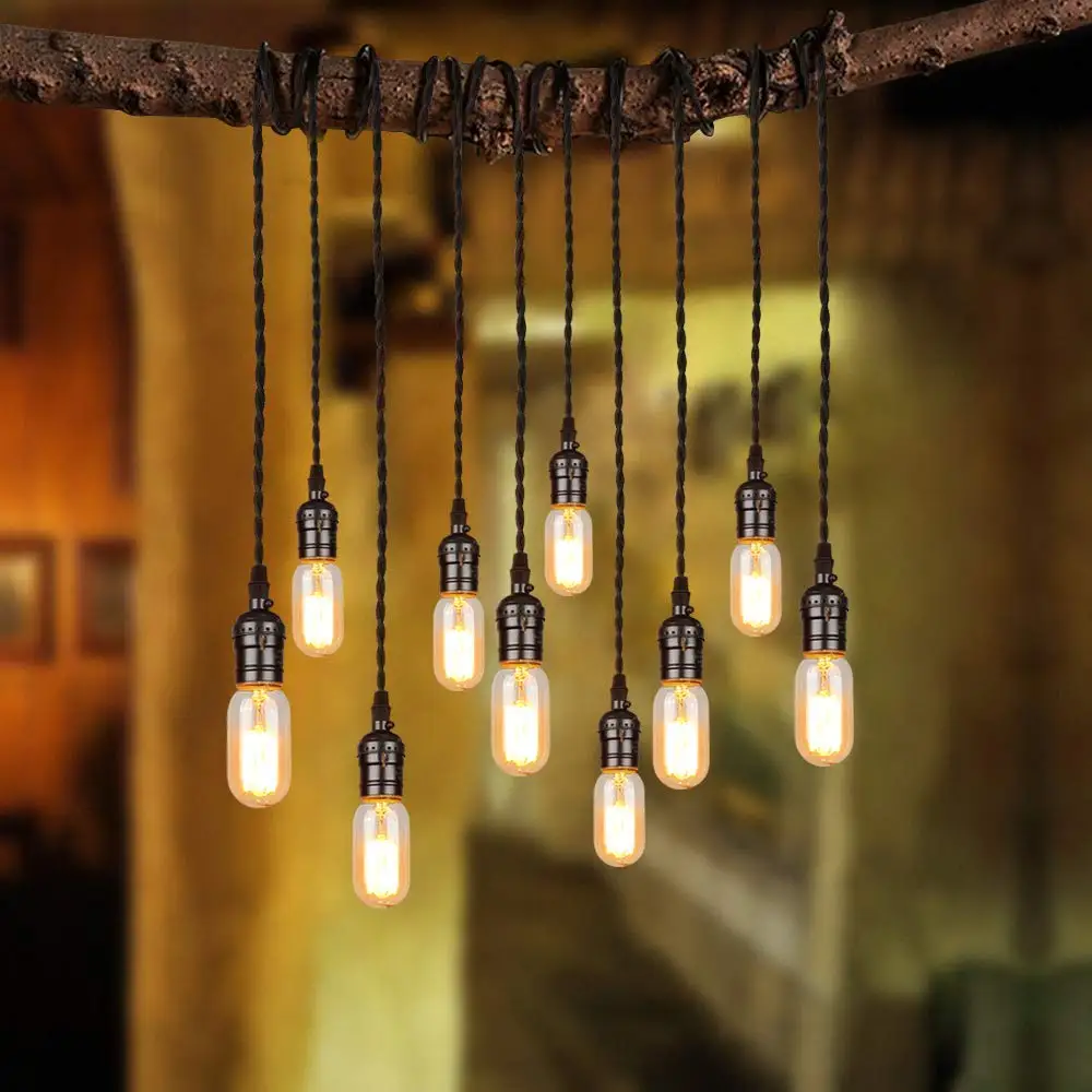 Us 11 33 50 Off Pendant Lights 5m Extension Cord Pendant Lamp Plug In Pendant Light Kit Cord With Switch Black Cloth Cord Hanging Light Fixture In