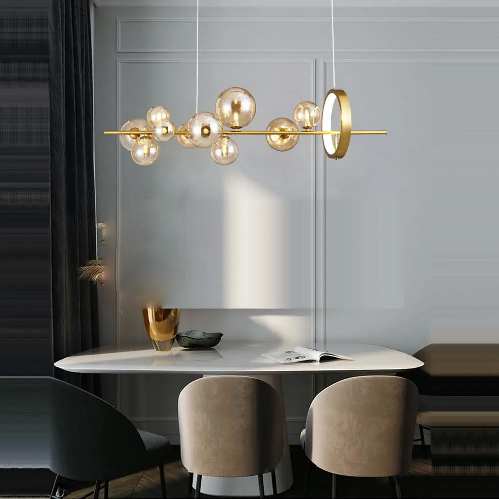 LED Postmodern Golden Black White Chandelier Lighting Suspension Luminaire Lampen For Dinning Room