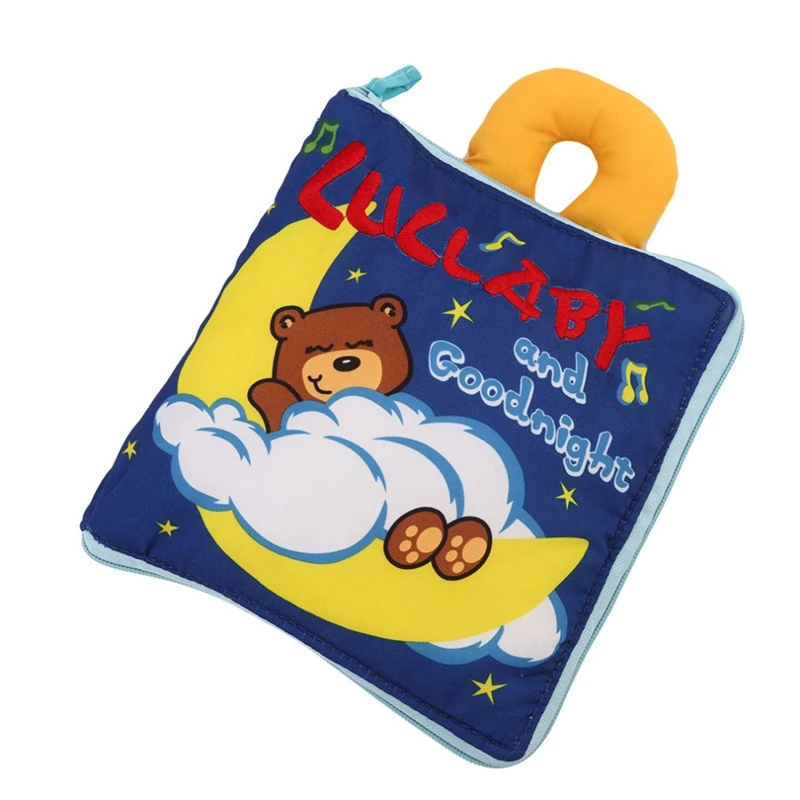

Soft Books Infant Early cognitive Development My Quiet Bookes baby goodnight educational Unfolding Cloth Book Activity Book bear