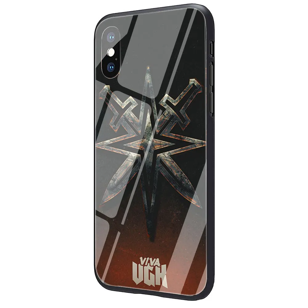 G10 Vegas Золотой Рыцари закаленное стекло ТПУ Черный чехол для iPhone 11 Pro X или 10 8 7 6 6S Plus Xr Xs Max - Цвет: G10