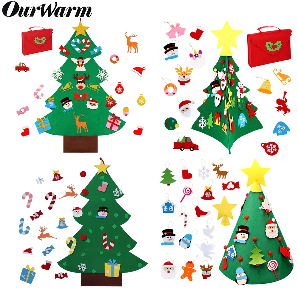 Теплая Рождественская вечеринка, войлок, Рождественская елка, снеговик, лось, наклейка, висячая сумка для хранения, Merry christmas, подарки на год