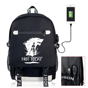 

Game of Thrones Canvas Backpack With Charging Men Women Unisex Waterproof School Book Bag Laptop Bag Student Bag