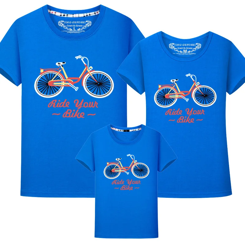 blue Bike tops Футболки с короткими рукавами для езды на велосипеде; 5XL; одежда для папы, мамы, родителя и ребенка; одинаковые комплекты для семьи; подарки для детей; Прямая поставка - Цвет: blue Bike tops