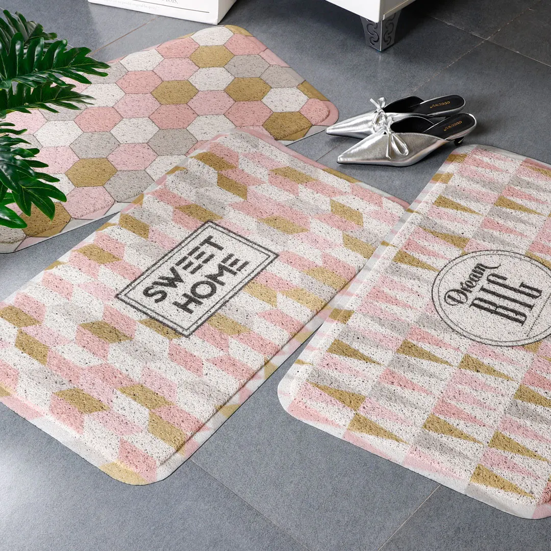 Коврик для двери сетевой ковер для знаменитостей домашний нескользящий коврик розовый для кухни
