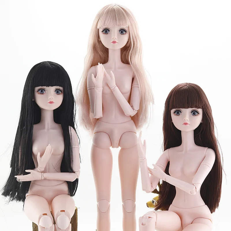 

New 60CM 1/3 Bjd Doll 22 Moveable Joints Powder Muscle 4D Simulation Eyelash Long Hair Beautiful Makeup Dolls Toys For Girls