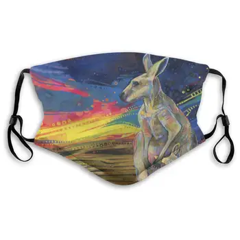 

Kangaroo And Baby Washable Reusable Mask, Anti Dust Half Face Mouth Mask For Kids Teens Men Women With Adjustable Ear Loops
