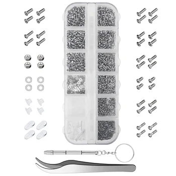 

1100pcs Glasses Repair Kit Stainless Steel Screws 5pairs Nose Pads Assorted Portable For Watch Clock Accessories