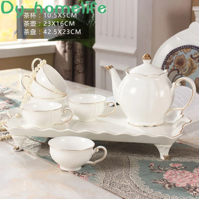 

Nordic Phnom Penh Lotus Ceramic Coffee Tea Set Hotel Home Creative Tall Tray Coffee Pot Cup Set Tea Pot Water Set