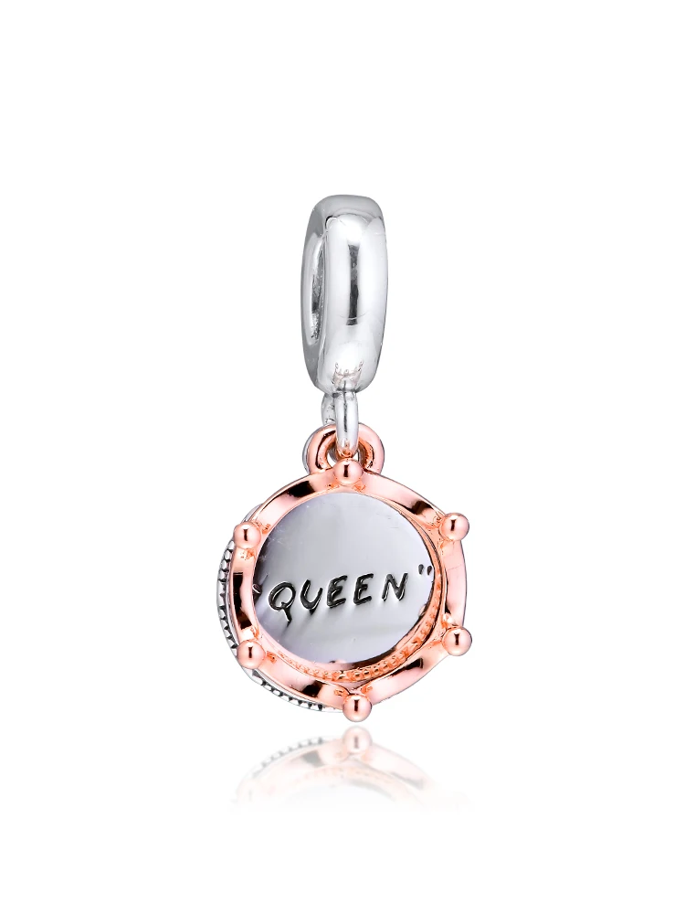 Fits For Pandora Charms Bracelets 925 Sterling-Silver-Jewelry Rose Queen& Regal Crown Beads Free Shipping