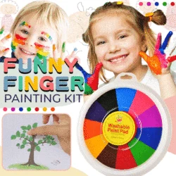 Kit de pintura con huella dactilar para niños, almohadilla de tinta de palma para guardería, almohadilla de tinta de Color, divertido
