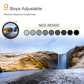 

62-82mm ND Filter ND2 to ND400 Adjustable Neutral Density Filter for Canon EF 24-70mm f/2.8L II USM 16-35mm f/2.8L III USM Lens