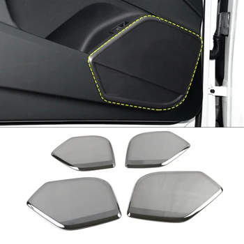 

For Audi Q5 FY 2017-2020 Stainless Car Door Panel Loudspeaker Pad Speaker Cover Trim Frame Sticker Moulding Interior Accessories