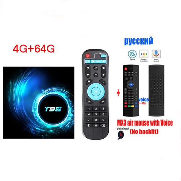 T95 H616 Android 10,0 Smart tv Box 4 ГБ 32 ГБ/64 Гб Allwinner quad core 1080P H.265 4K медиаплеер 2G 16G поддерживает google netflix - Цвет: 4G 64G MX3 VOICE