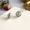 ASHIQI  Handmade Real 925 Sterling Silver Stud Unusual Earrings 2022 Trendy for Women Natural Freshwater Pearl Jewelry Gift ► Photo 2/6