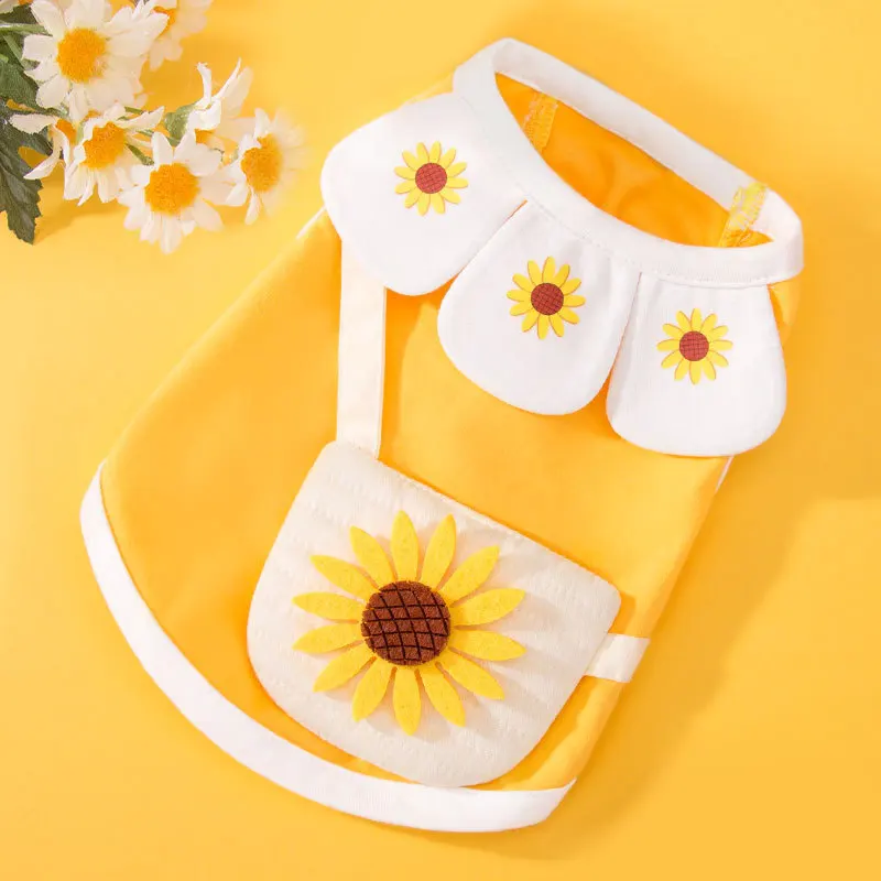 Ropa para mascotas para perros y gatos pequeños, chaleco transpirable fino, Camiseta con cuello, mochila para perro y gato, ropa para chihuahua teddy, primavera y verano