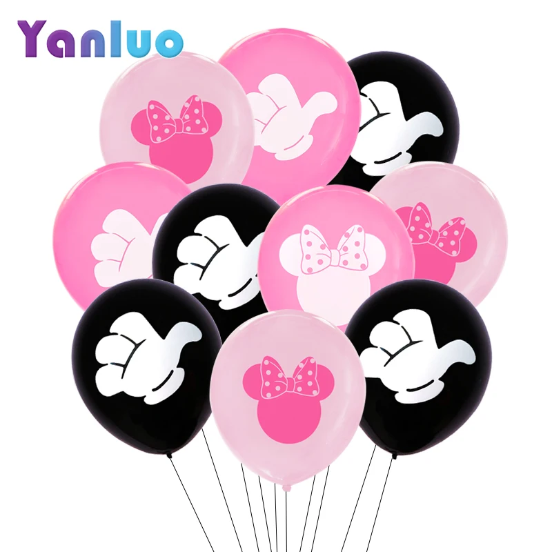 

10pcs/lot Minnie Balloons Mickey Mouse Birthday Party Decorations Baby Shower Girl Balloon Kids Air Globos Decor