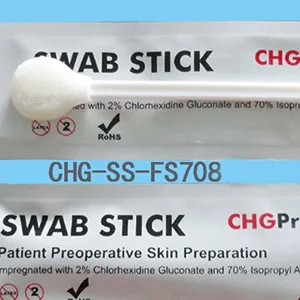 CHG-SS-FS708 Surgical Pre injection Swab Sticks with 2% Chlorhexidine and 70% Isopropyl alcohol 圆头