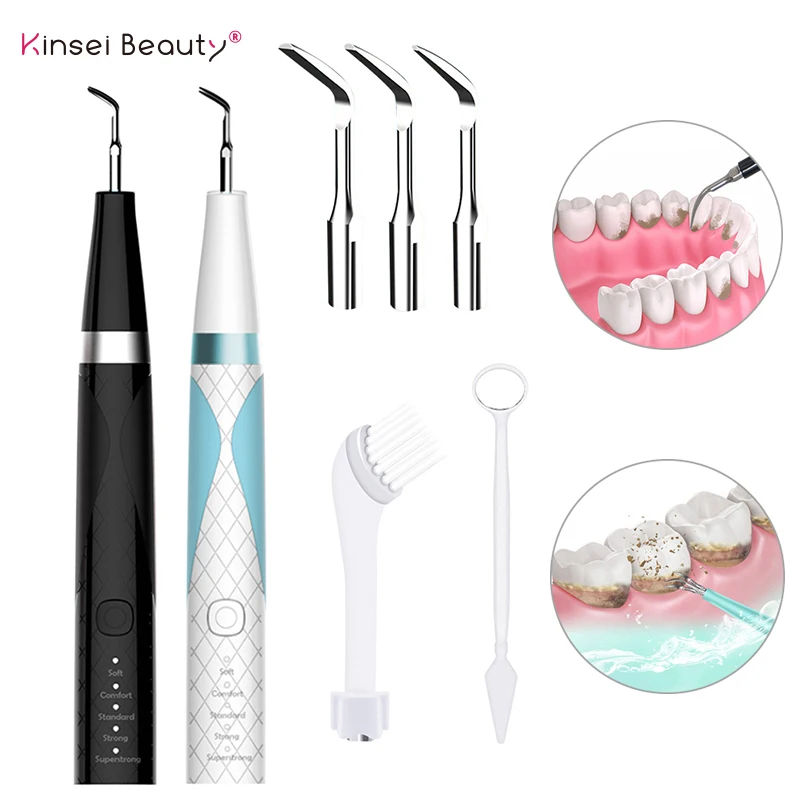 

5 Modes Ultrasonic Dental Cleaner Calculus Removal 3Tips+1 Brush head+1Mirror LED Spotlight Teeth Whitening Cleaner Stain Tartar