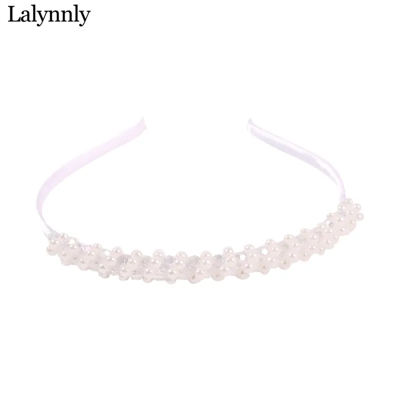Lalynly, скрученная повязка на голову с искусственным жемчугом, Женская повязка на голову для девочек, ювелирное изделие для волос, трендовые акриловые аксессуары для волос с кристаллами F17131