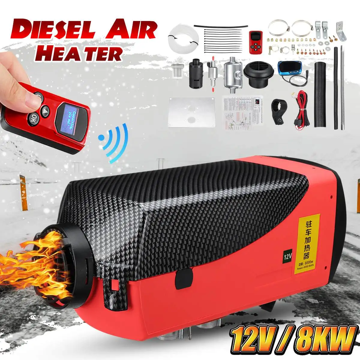 Vehicle Parts & Accessories Hot 12V 8KW Diesel Air Heater Caravan RV
