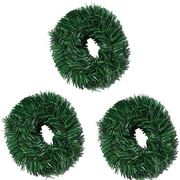

3Pcs Simulation PVC Pine Bar Rattan Christmas Tree Ring Accessories Venue Layout Decoration 3CMx7.
