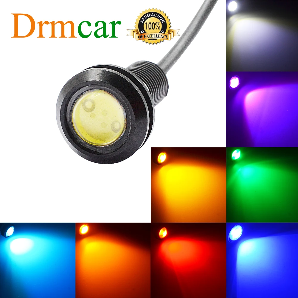 

18MM Car LED Red Eagle Eye DRL DayTime Running Turn Signal Light Backup Reversing Parking Signal Lamp Waterproof Motor Fog Light