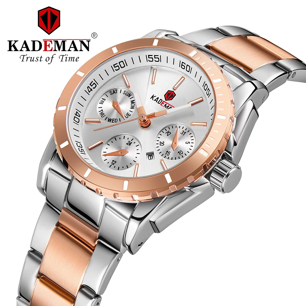 

Kademan luxury rhinestone stainless steel quartz watch ladies business watch Japanese quartz movement Relogio Feminino