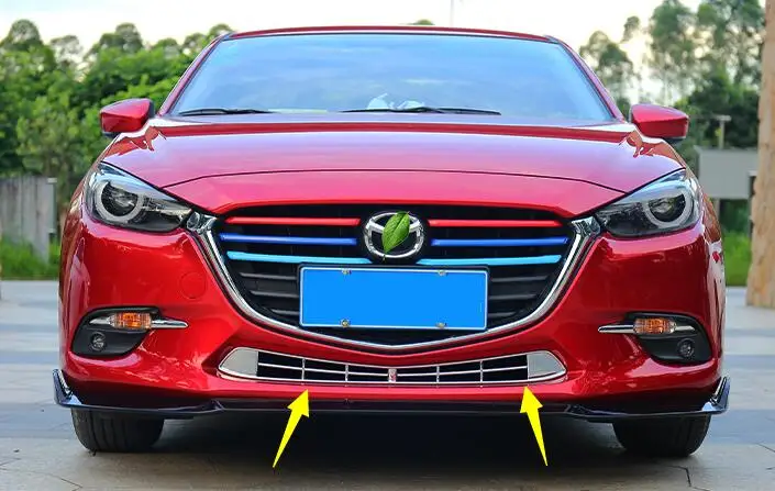 Для Mazda 3 Axela декоративная панель из пуховой сетки, специальная Передняя Накладка для лица, переднее украшение из сетки, яркая рамка