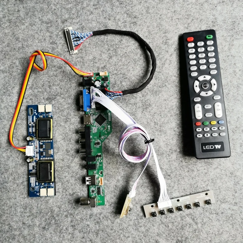 DIY kit de placa de controlador con pantalla 1680*1050 para M220EW01/M201EW02/CLAA220WA01/CLAA201WA04 4CCFL LVDS 30-Pin panel VGA + AV + USB