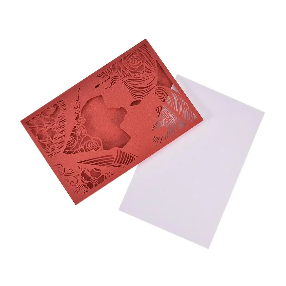  10PCS Holiday Hollow Greeting Card Invitation Letter Cover Wedding Party Valentine's Day Invitation - 4.00024E+12