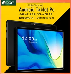 Tableta de 10,1 pulgadas ordenador Octa Core, dispositivo con llamadas telefónicas 3G/4G, 6GB + 128GB de ROM, navegador de Google, Bluetooth, Wi Fi, tarjeta Sim, Android 9,0