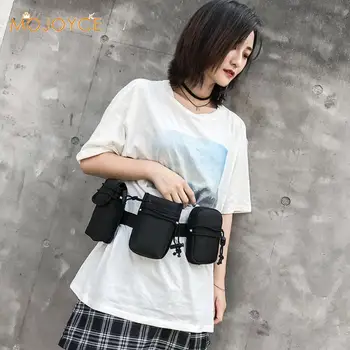 

3 in 1 Multi-function Unisex Waist Pack Canvas Fashion Phone Pouch Wallet Functional Waist Packs Bag Waistcoat Chest Pack