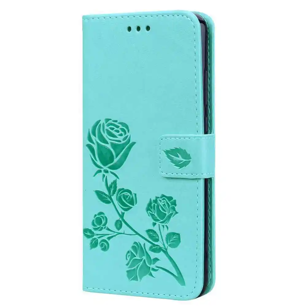 green Для samsung Galaxy A10 A30 A40 A50 A60 A70 чехол для телефона откидная Обложка на заднюю панель из искусственной кожи силиконовый чехол кошелек сумки цветочный чехол Fundas - Цвет: green