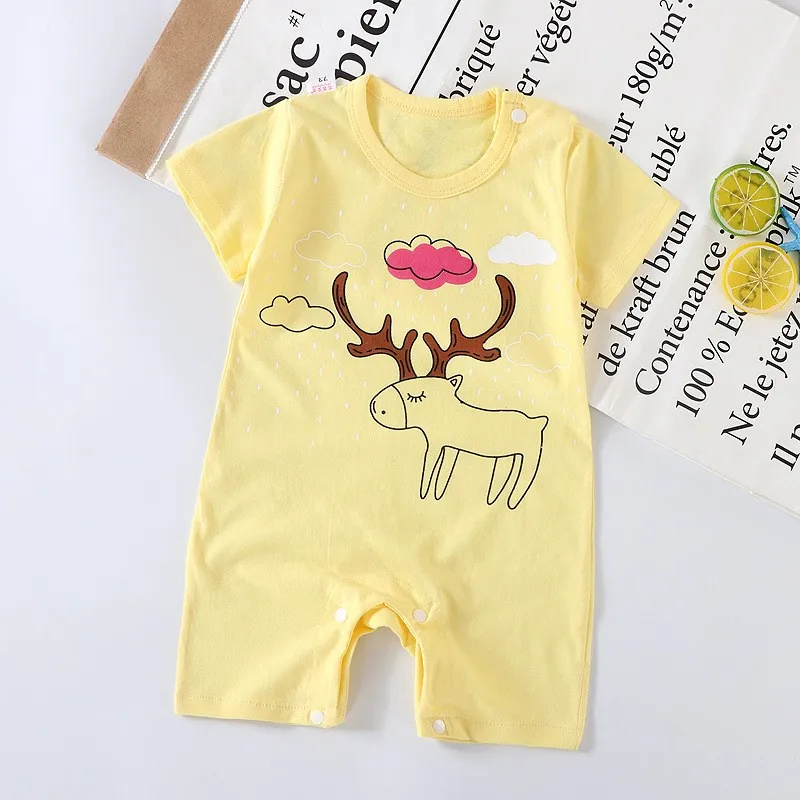 Baby Bodysuits made from viscose  3 6 12 24 Month Infant Climbing Clothes Summer Short Sleeve Onesie Boys Girls Baby Romper Cartoon Cotton Newborn Jumpsuit Baby Bodysuits medium