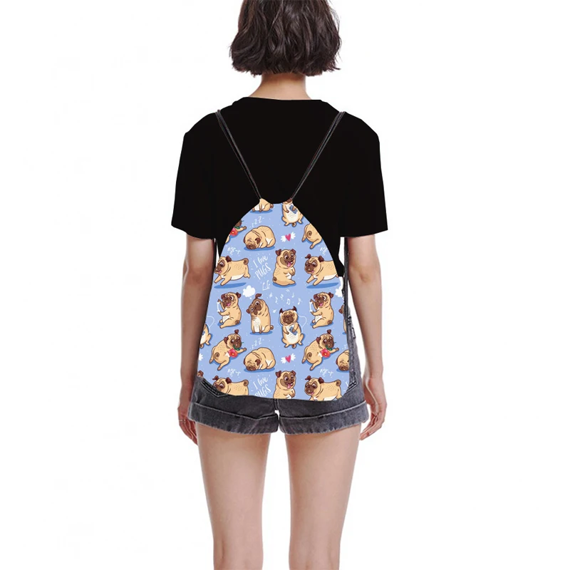JomTokoy модный Дамский рюкзак со стягивающим шнуром мультяшная Собака Печать Путешествия Softback женская сумка со шнурком сумки