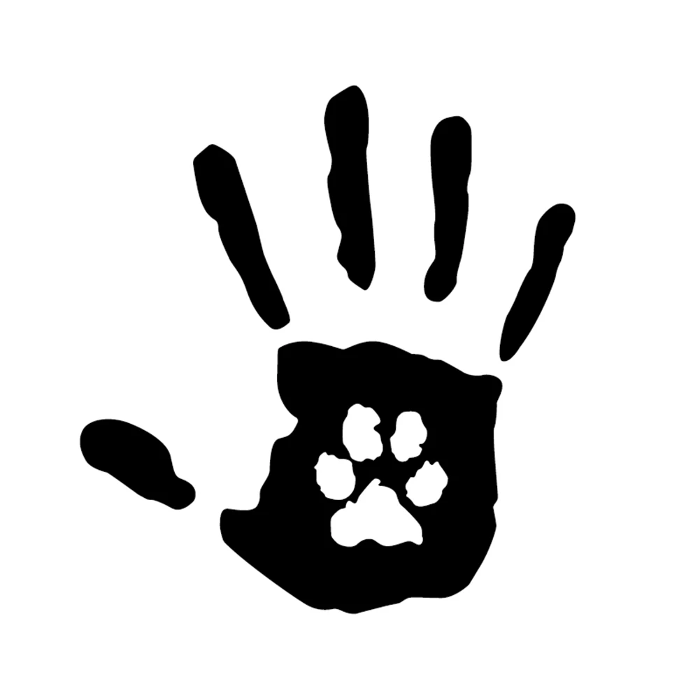 

Hot Funny Car Sticker Hand Print with Dog Cat Pet Paw Print Rescue Car Styling Motorcycle Decal Decoration PVC 16cm X 15cm