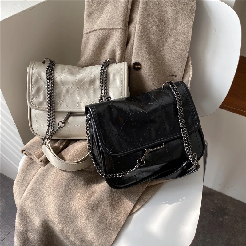 Fashion Large Capacity High-end Foreign Shoulder Bag Korean Pu Leather Messenger Bag Retro Messenger Bag
