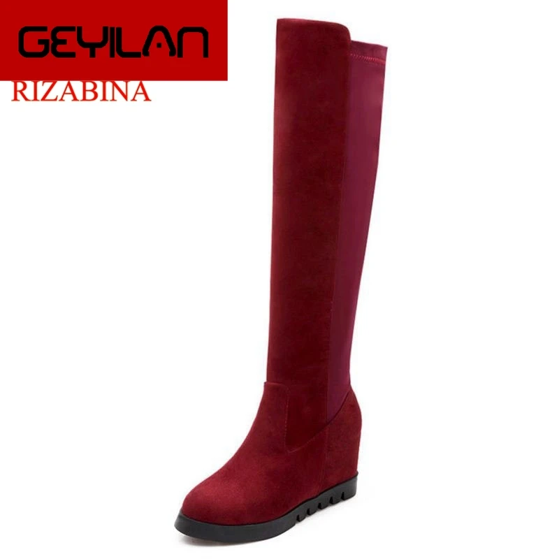

Women Flat Over Knee Boot Autumn Winter Warm Plush Knight Long Boot Fashion Botas Feminina Footwear Shoes Size 34-39