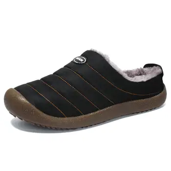 

Unclejerry Men Winter Slippers Women Warm Indoor Shoes Waterproof Non-Slip Home Slippers Big Size