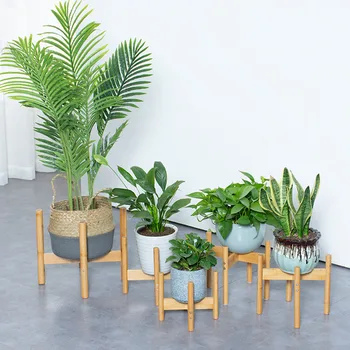 

Bamboo Flower Succulent Holder Window Balcony Tabletop Flower Pot Bracket Pot Display Rack Shelf Home Garden Ornament