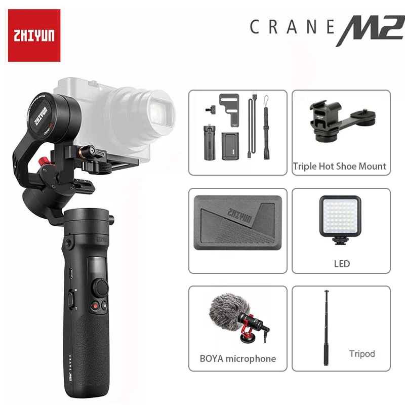 

Zhiyun new crane M2 3-axis universal camera stabilizer for smartphone action Gopro Hero 7 5 6 Sony A6300 A6400 Canon VS Crane 2