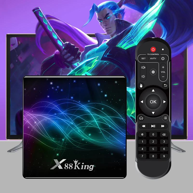 X88 King Smart tv Box Android 9,0 Amlogic шестиядерный s922x 4 Гб 128 Гб двойной wifi 2,4G/5G 4K HD BT5.0 IP ТВ приемник LAN 1000 м мини