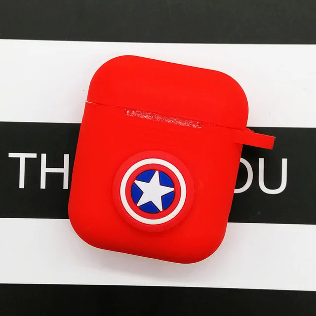 Мультяшный беспроводной Чехол для наушников для Apple AirPods 2, силиконовый чехол для зарядки наушников s, защитный чехол для AirPods - Цвет: red Uteam