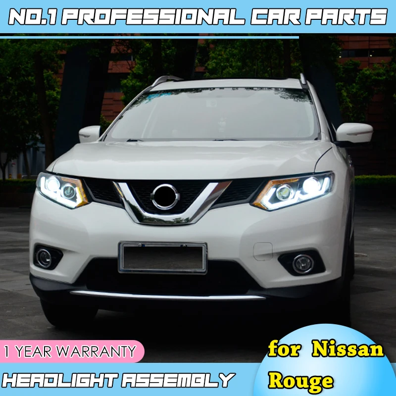 Автомобильный Стайлинг для Nissan Rouge фары- X-trail светодиодный фары светодиодные фары дневного света Биксеноновые линзы дальнего ближнего света Parkin